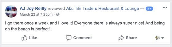 Customer Review of Traders Restaurant and Tiki Bar