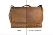 Rough Rider Leather Laptop Messenger — develops a beautiful patina over time
