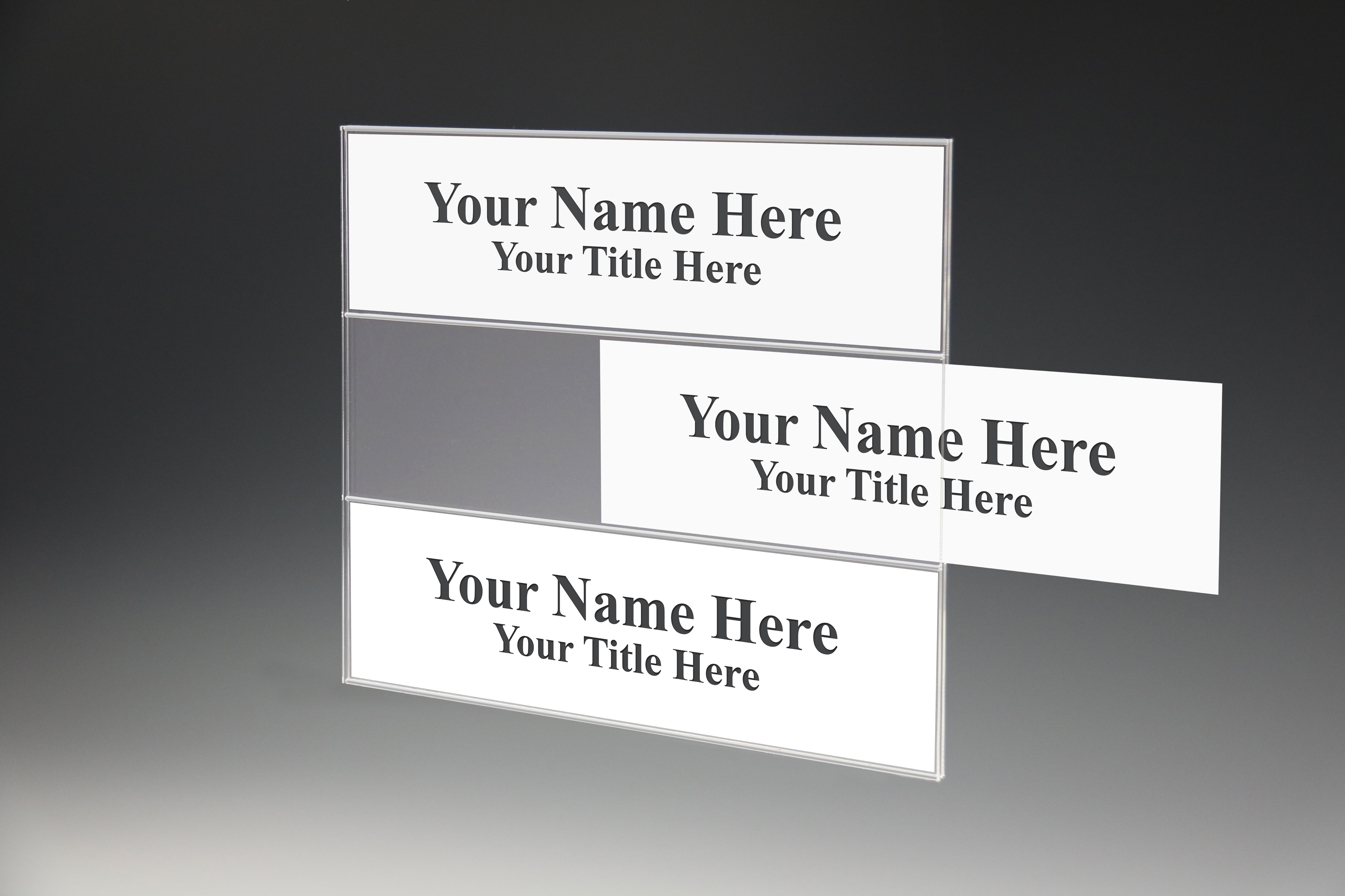 Acrylic Multi Tier Name Plate Holders For Cubicles Walls And Desks A New Release By Plastic Products Mfg