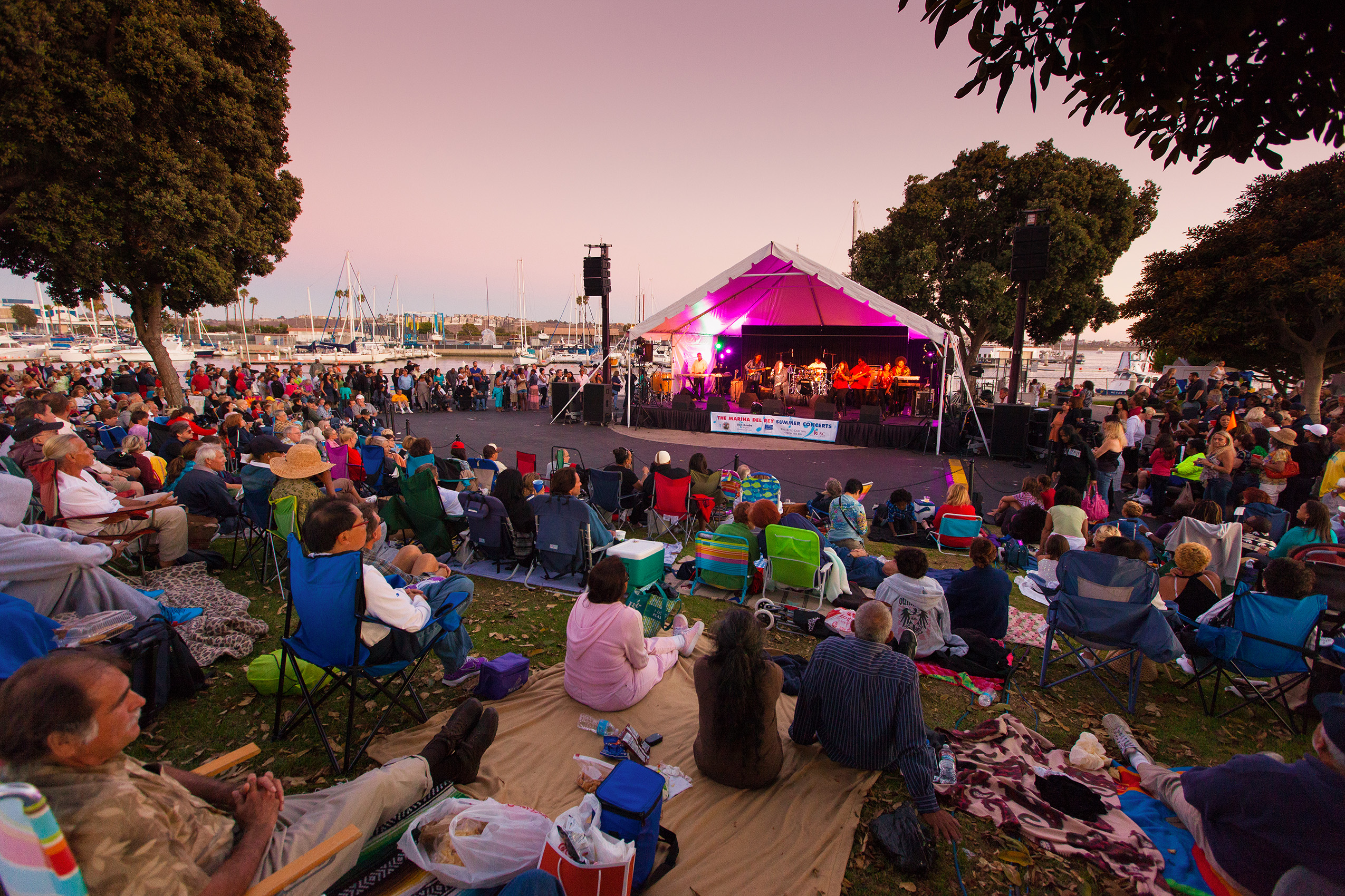 Annual events like the free Summer Concert Series at Burton Chace Park make Marina del Rey a top destination for regional visitors.
