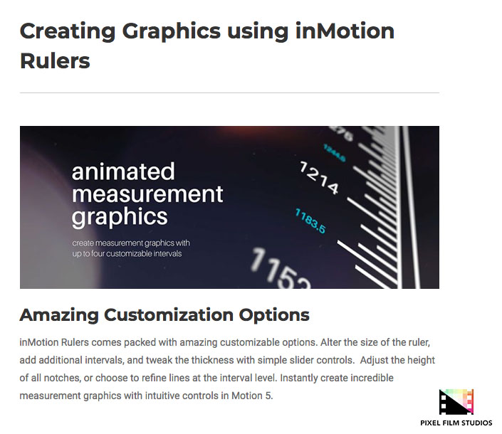 Pixel Film Studios - inMotion Rulers - Motion 5 Plugins