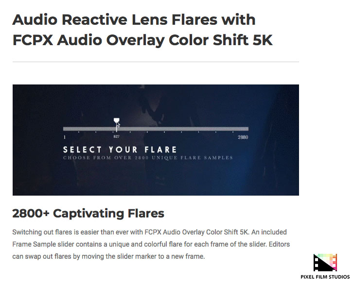 Pixel Film Studios - FCPX Audio Overlay Color Shift 5K - FCPX Plugins