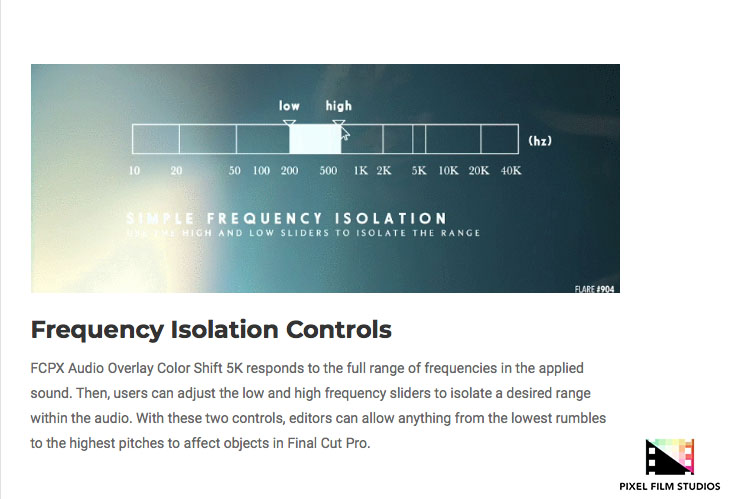 Pixel Film Studios - FCPX Audio Overlay Color Shift 5K - FCPX Plugins