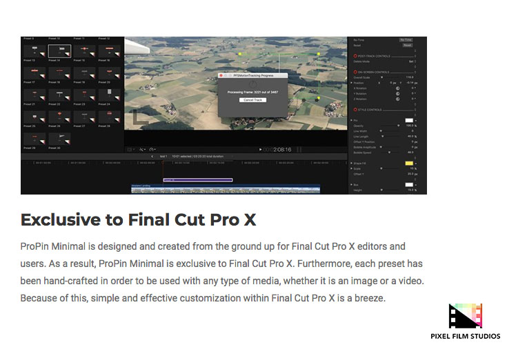 Pixel Film Studios - ProPin Minimal - FCPX Plugins