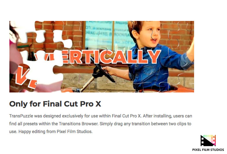 Pixel Film Studios - TransPuzzle - FCPX Plugins