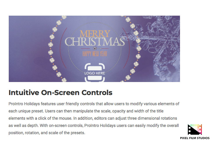 Pixel Film Studios - ProIntro Holidays - FCPX Plugins