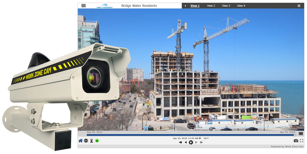 The 4G LTE, all-weather Work Zone Cam Pro is ideal for documenting projects of all sizes and makes it easy for contractors to view their jobsite from anywhere around the world.