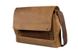 Rough Rider Leather Laptop Messenger — full-grain leather accent panel in espresso