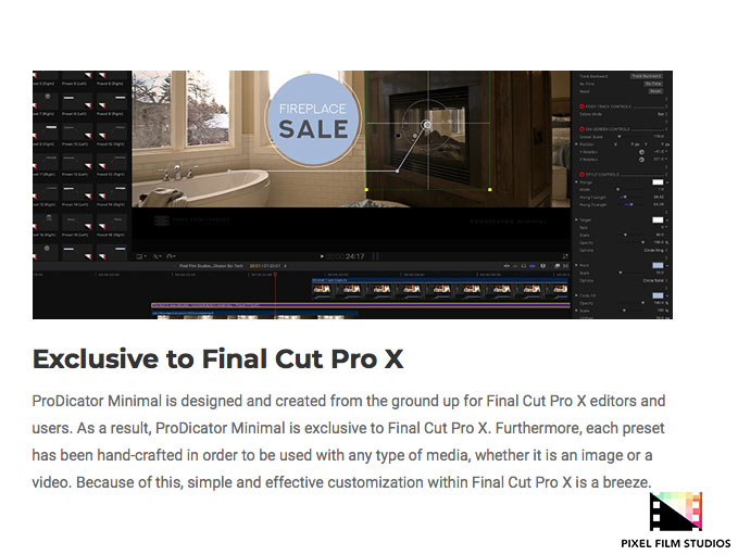 Pixel Film Studios - ProDicator Minimal - FCPX Plugins