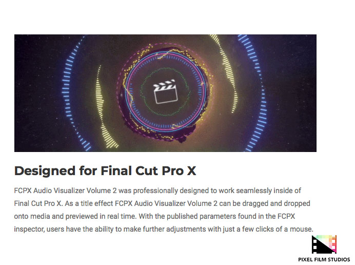 Pixel Film Studios - FCPX Audio Visualizer 2 - FCPX Plugins