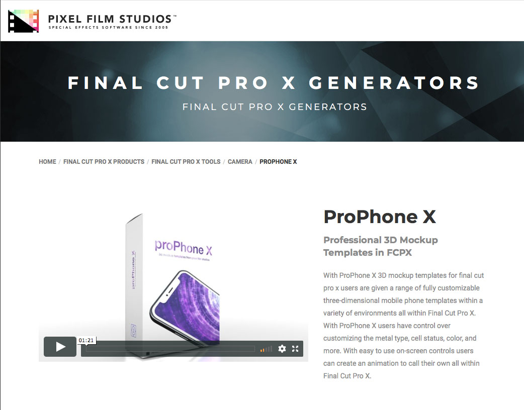 Pixel Film Studios Unveils ProPhone X for Final Cut Pro X