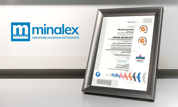 “Minalex Receives Exclusive AS9100D Quality Management Certification, Required For Aviation, Space, and Defense Organizations.”