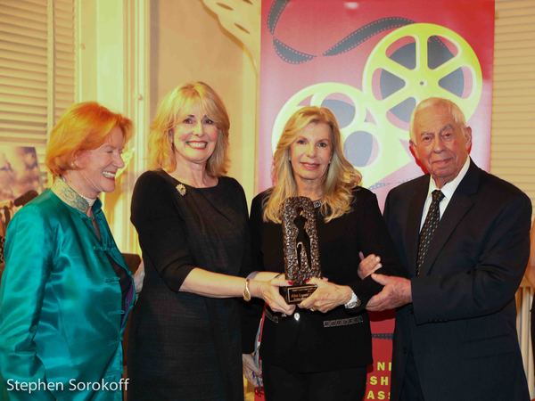 Pictured left to right are Edwina Sandys, Regina Gil, Princess Yasmin Aga Khan, and Burton “Budd” Moss at the inaugural Burton Moss Hollywood Golden Era Award ceremony held in NYC in October 2017.