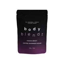 BodyBlendz Coffee Shimmer Scrub Front Pack