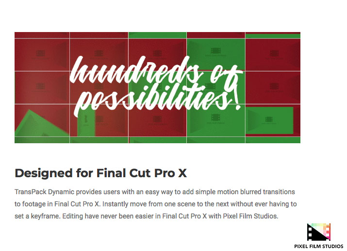 Pixel Film Studios - TransPack Dynamic - FCPX Plugins