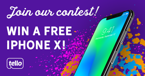 Facebook contest can bring 1 year FREE Tello service or an iPhone X.