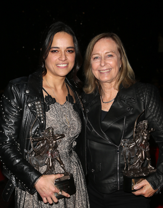 Michelle Rodriguez and Debbie Evans at the Artemis Awards Gala 2018 (Photo: Fay Sadou)