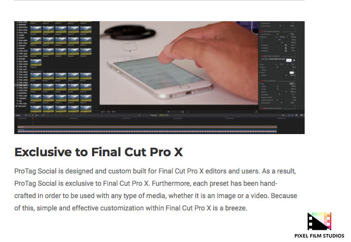 Pixel Film Studios - ProTag Social - FCPX Plugins