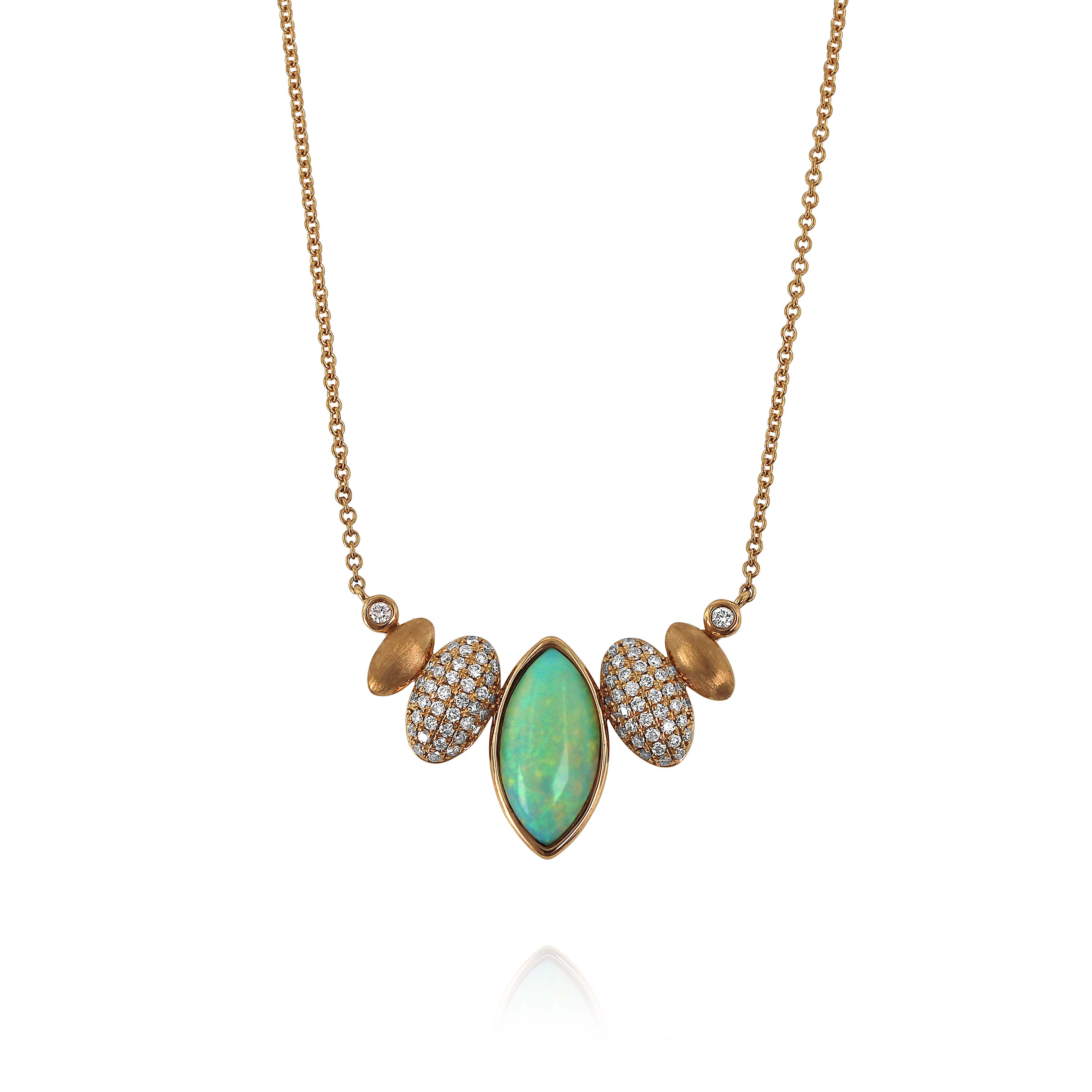 Toi & Moi opal and diamond necklace by Yael