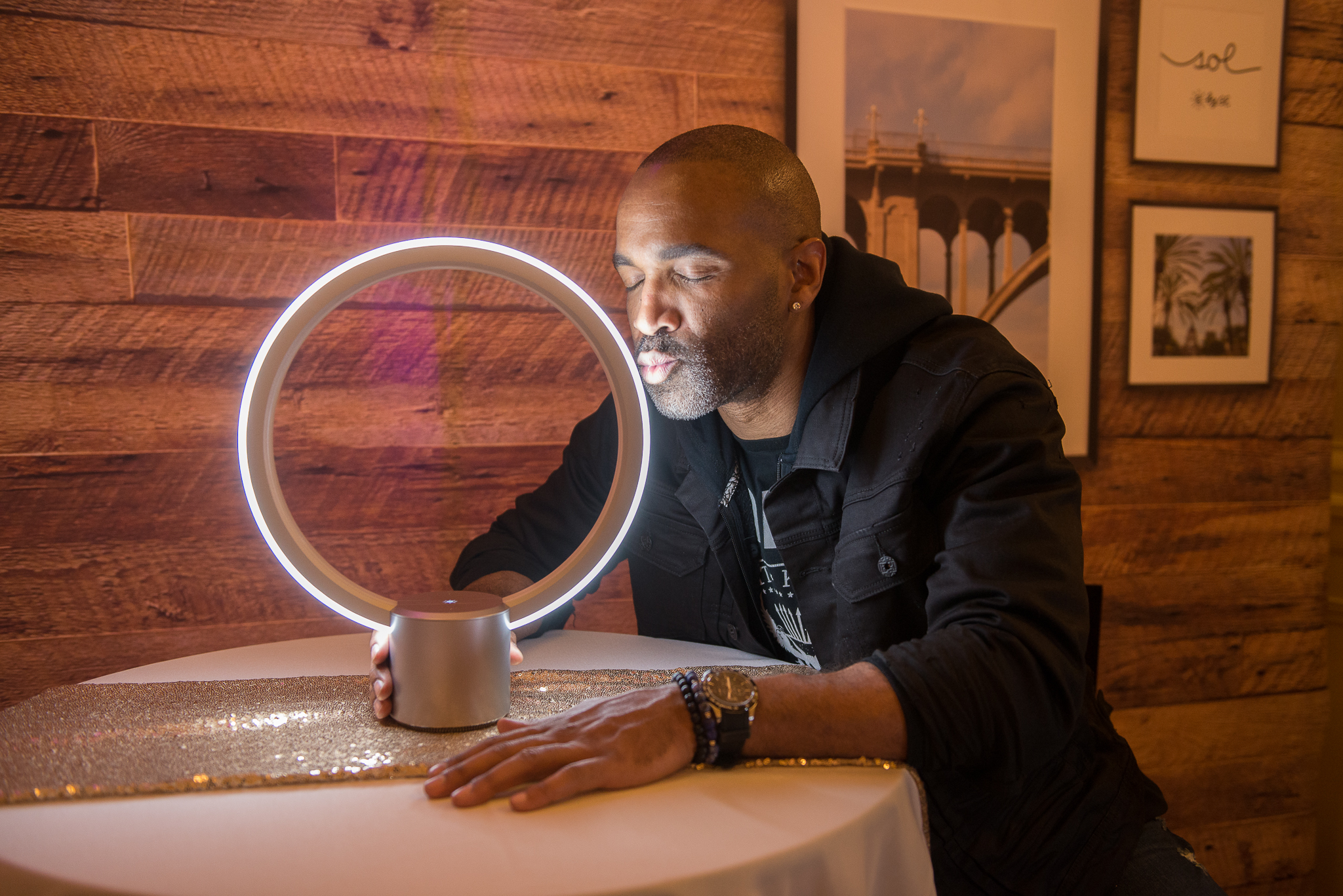 Donnell Turner with GE’s C Sol Light powered by Alexa