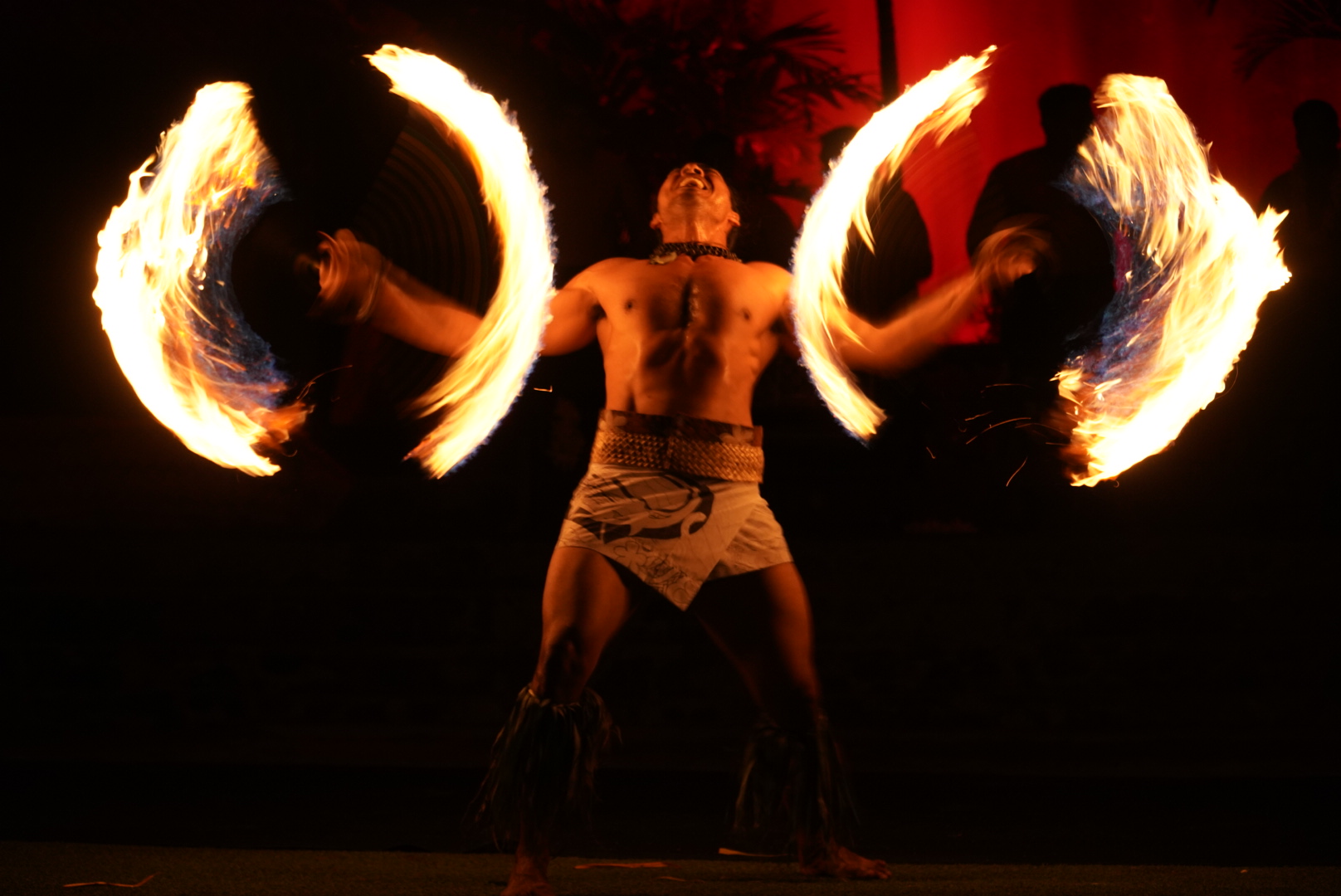 Joseph Cadousteau of Papeete, Tahiti during doubles section of competition. Cadousteau placed third overall.