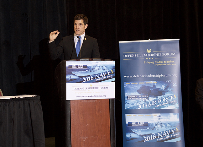 Congressman Scott Taylor (R), 2nd Congressional District, Virginia, led the keynote address at the 2018 Navy Contracting Summit.