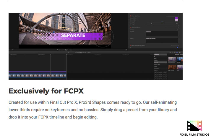 Pixel Film Studios - Pro3rd Shapes - FCPX Plugins