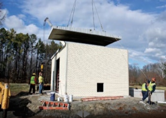 The Easi-Set prefabricated, all-precast concrete building system,