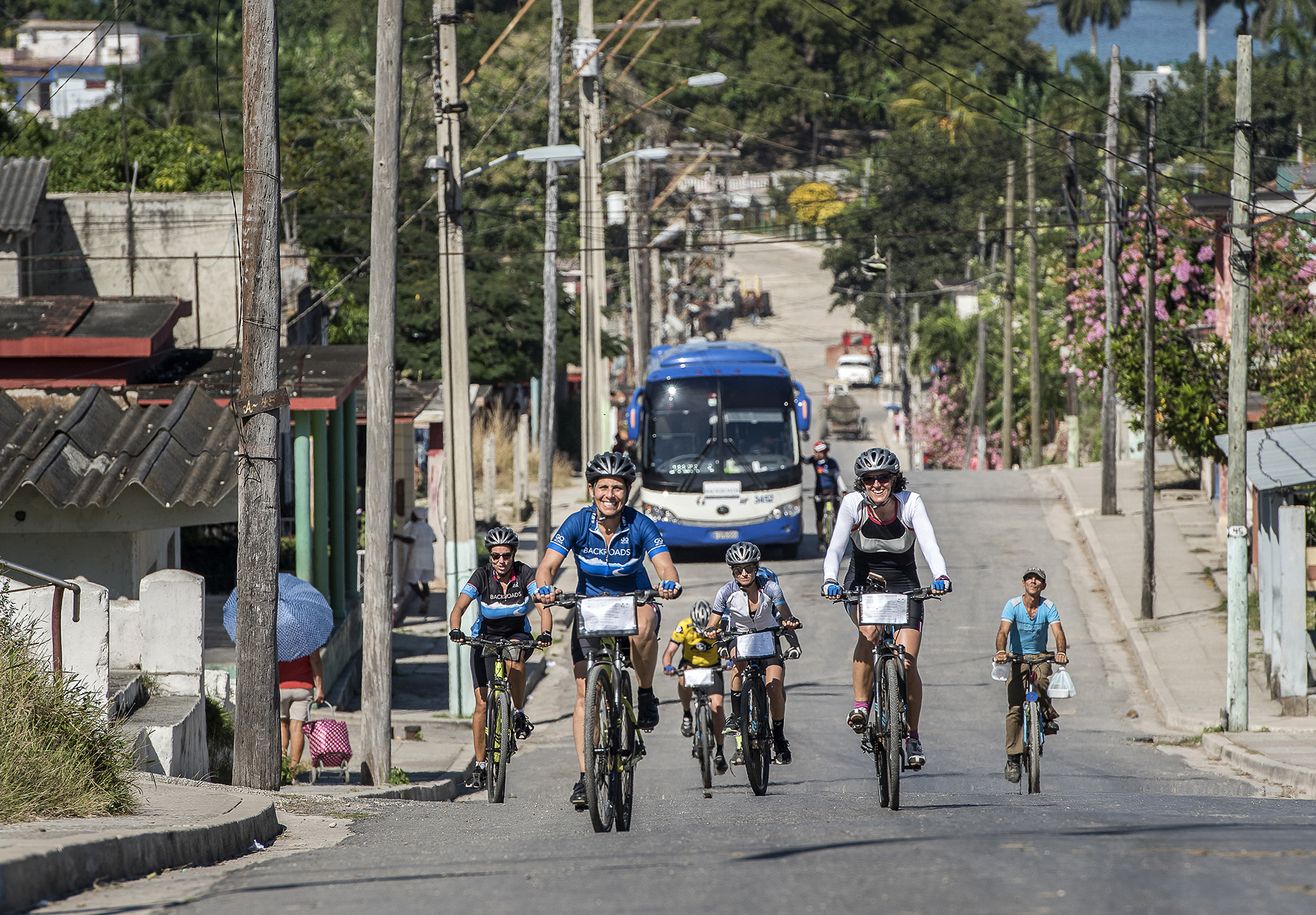 Backroads guests biking in Cuba