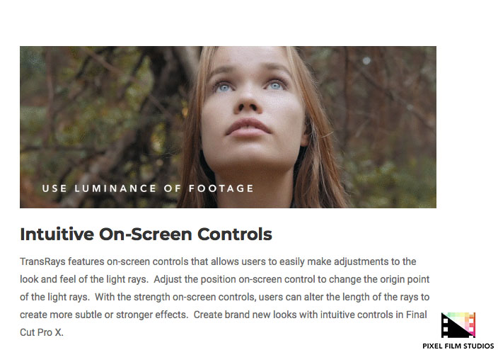 Pixel Film Studios - TransRays - FCPX Plugins