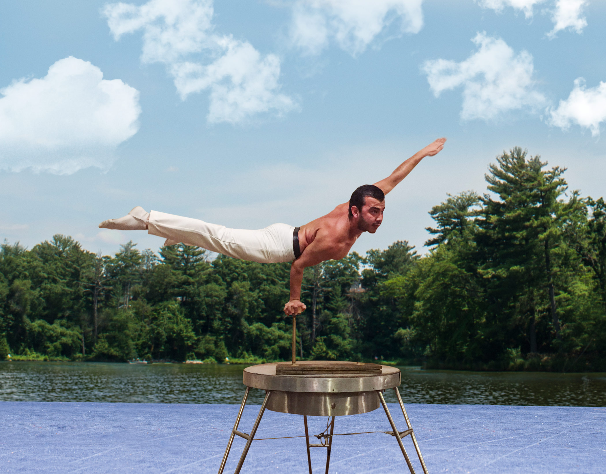 The Great Ruslan Khusinov performs balancing and strength moves.