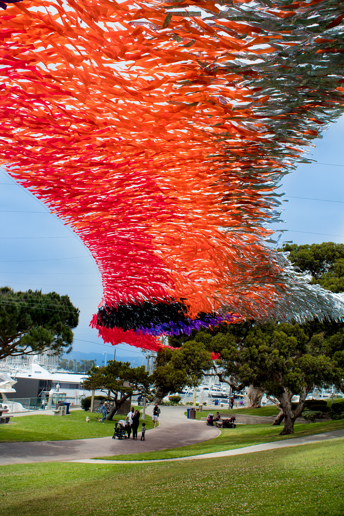 Sunset Vestige, a 5,000 square-foot temporary art installation by Patrick Shearn of Poetic Kinetics lives at Marina del Rey's Burton Chace Park through July 1, 2018.