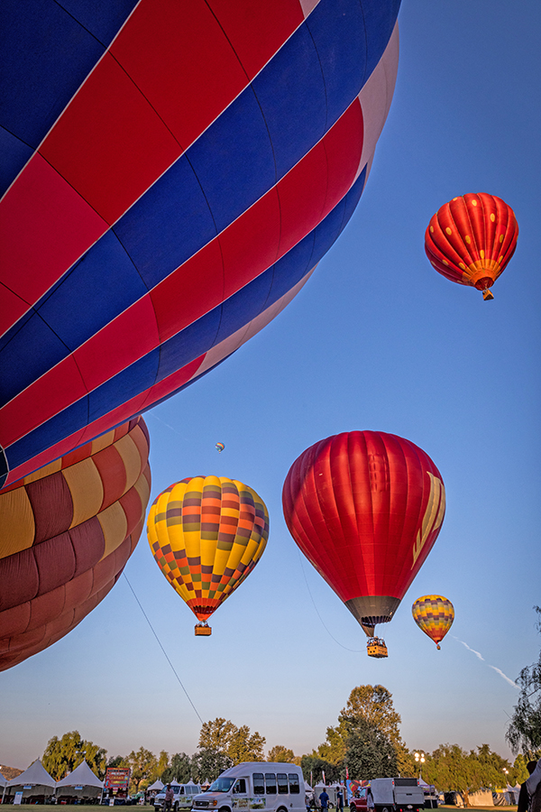 Lift Off during the Dawn Hot Air Balloon Launches at Temecula Valley Balloon & Wine Festival