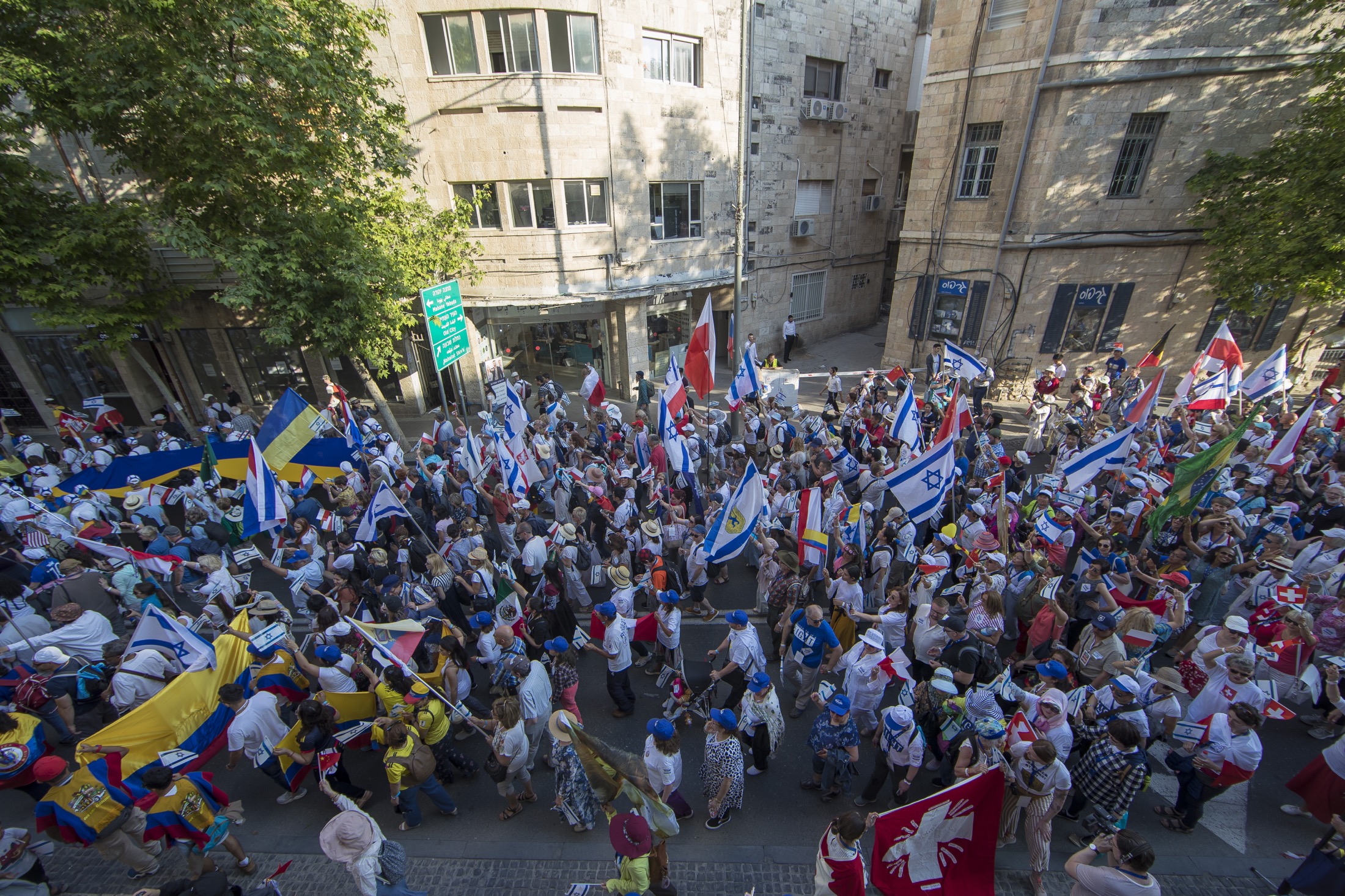 Flags and Marchers flood the streets of Jerusalem