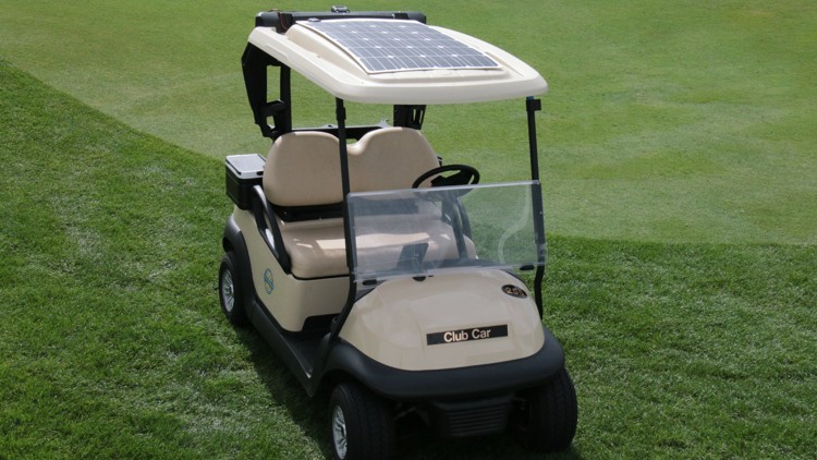 RaPowerPro solar panel on Club Car golf car