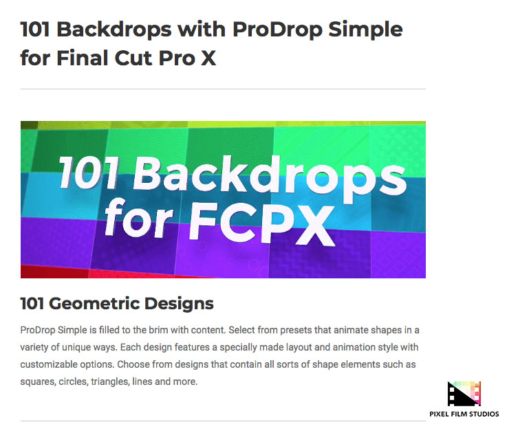 Pixel Film Studios - ProDrop Simple - FCPX Plugins