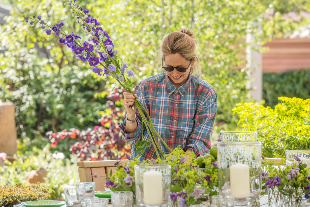 Butter Wakefield sets the display for Gaze Burvill's RHS Chelsea Flower Show Tradestand