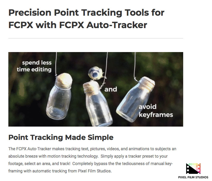 Pixel Film Studios - FCPX Auto Tracker - FCPX Plugins
