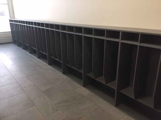 The new Scranton Products storage cubbies will stand up to wear and tear and wet boots and gear of hundreds of young students.