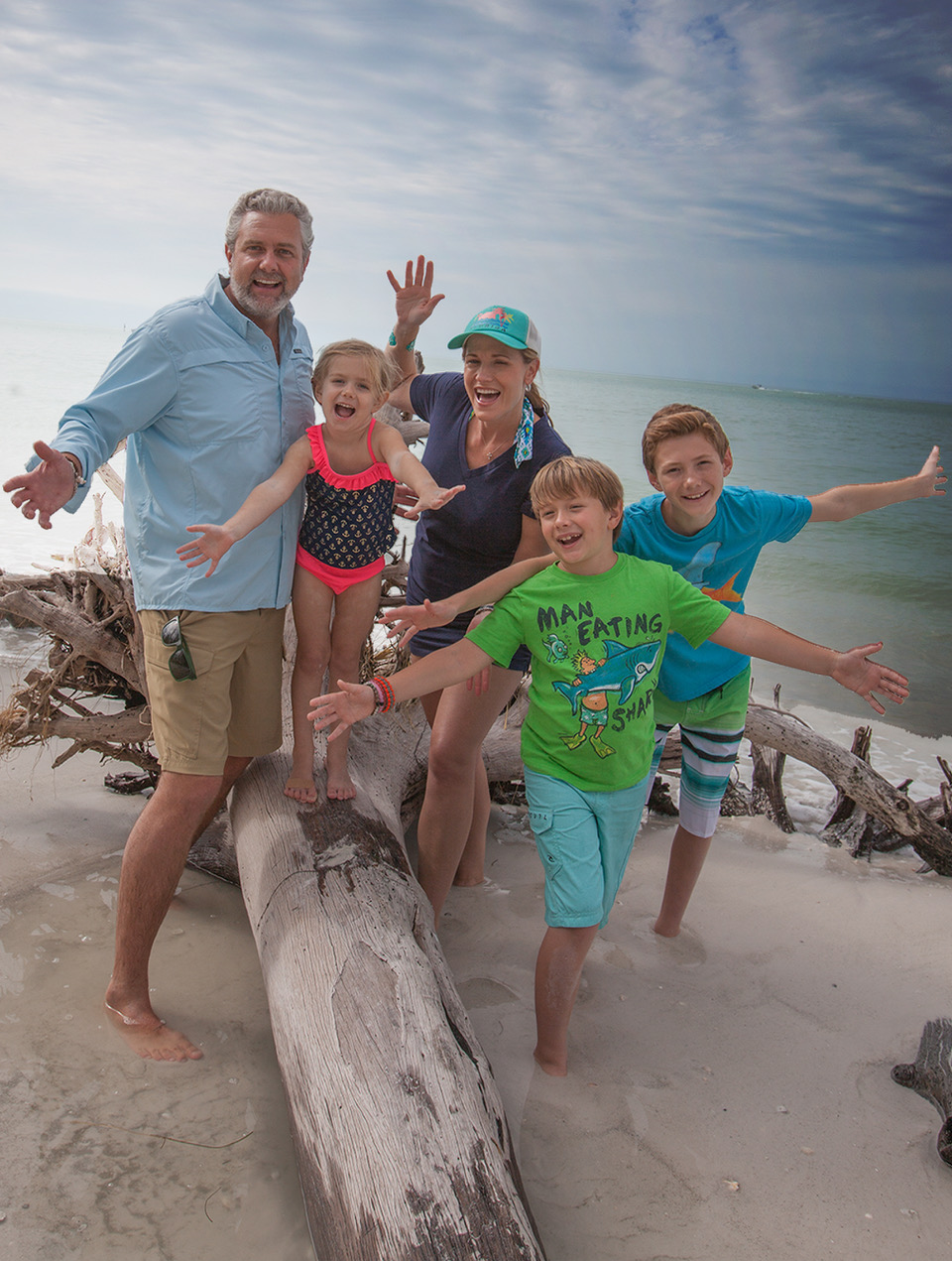 The Crawford family on-location for a special episode of "how to Do florida"