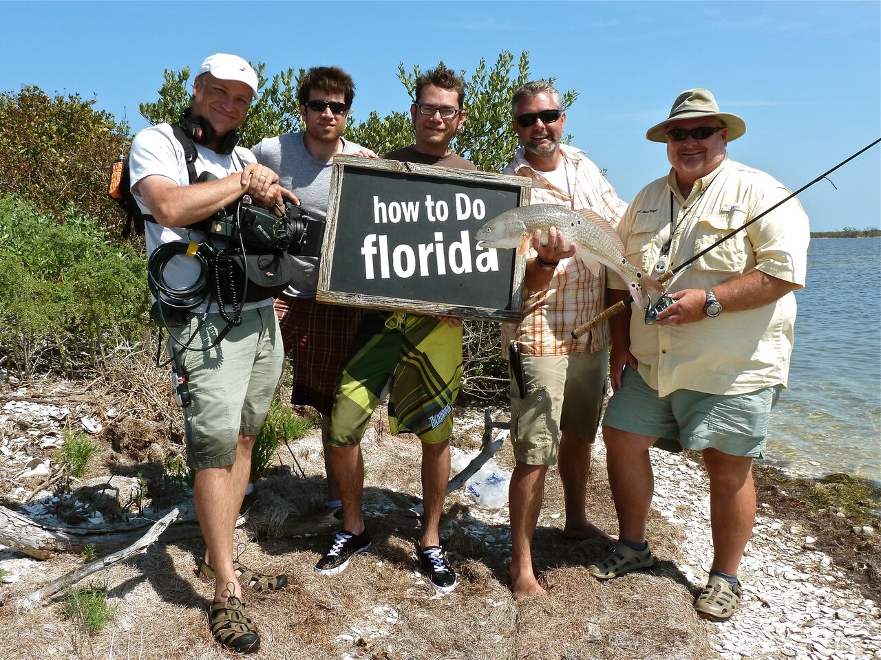 Chad and his crew filming an episode of "how to Do florida"