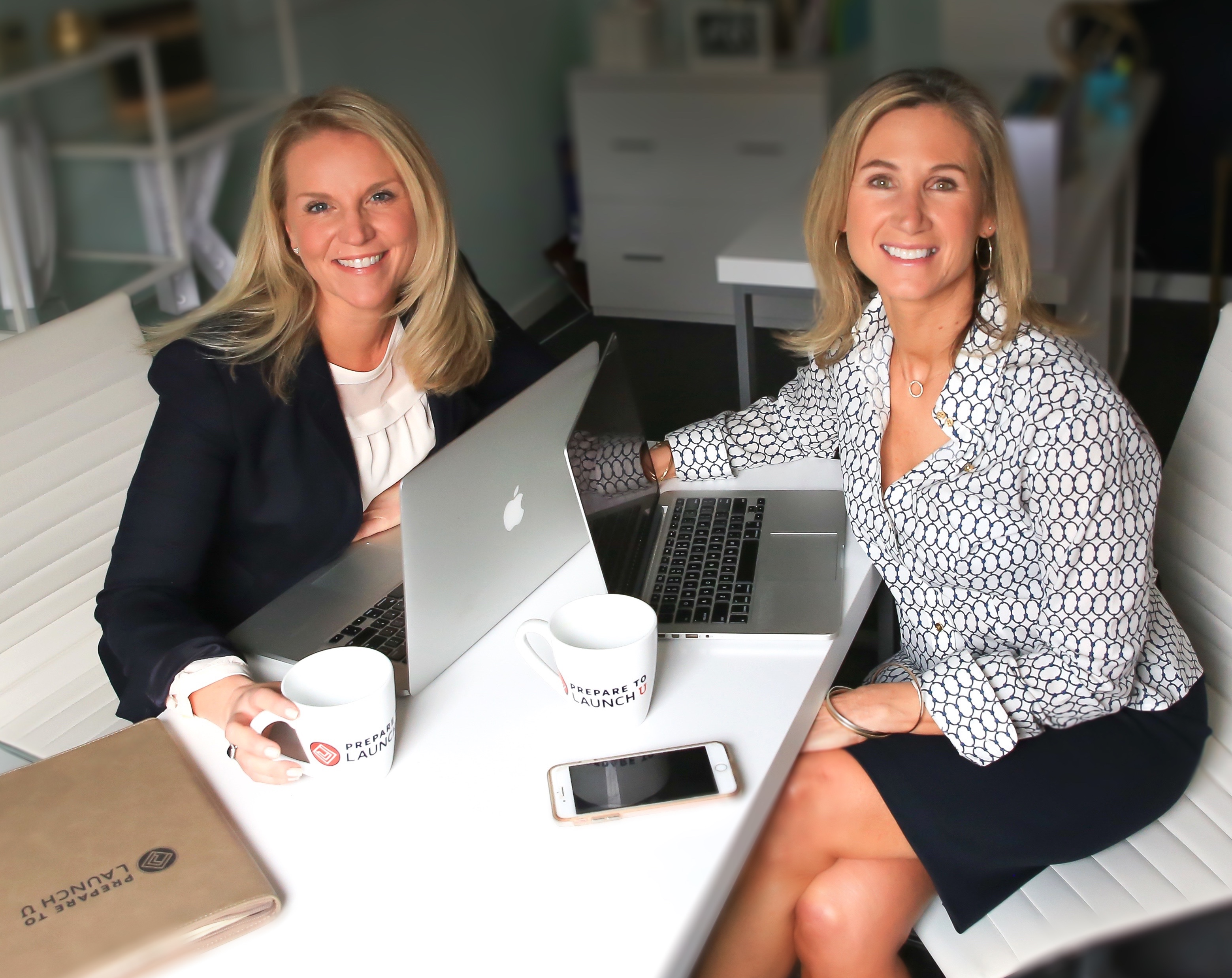 from left: Kelley Biskupiak and Susan Rietano Davey, Co-founders of Prepare To Launch U, have created the definitive online women’s career re-entry course.