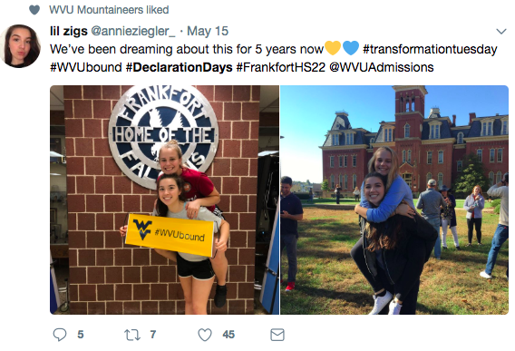 Students from across the country used Twitter and other forms of social media to declare their future school and be entered to win a scholarship from Top of the World