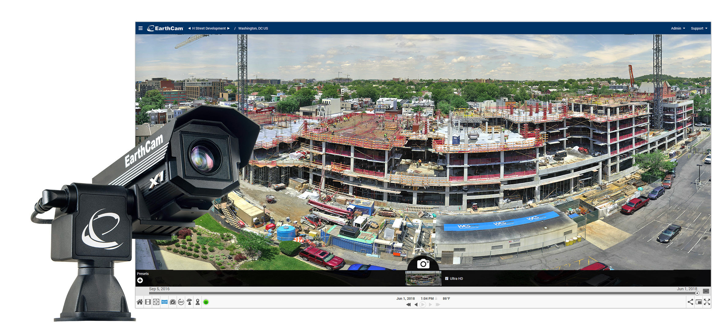 With support for H.265, EarthCam clients will have quicker access to significantly higher quality video streams, while utilizing substantially less data throughout the process.