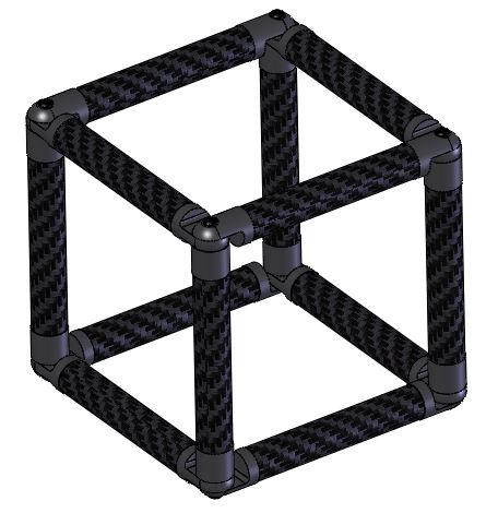 Carbon Fiber Cube Made With Modular Connectors