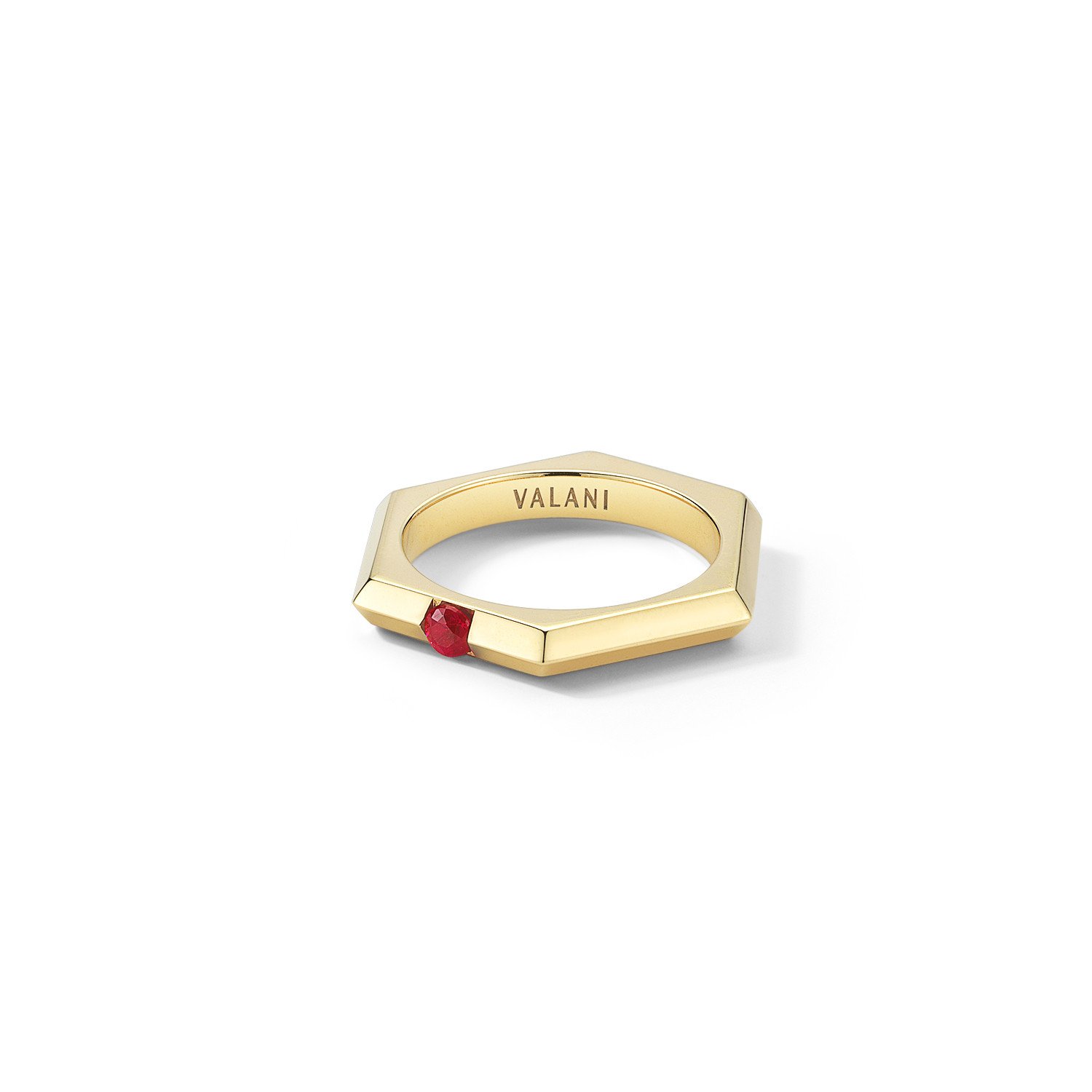 Hexa I Ruby Ring by Valani Atelier. 18K Yellow Gold and Ruby