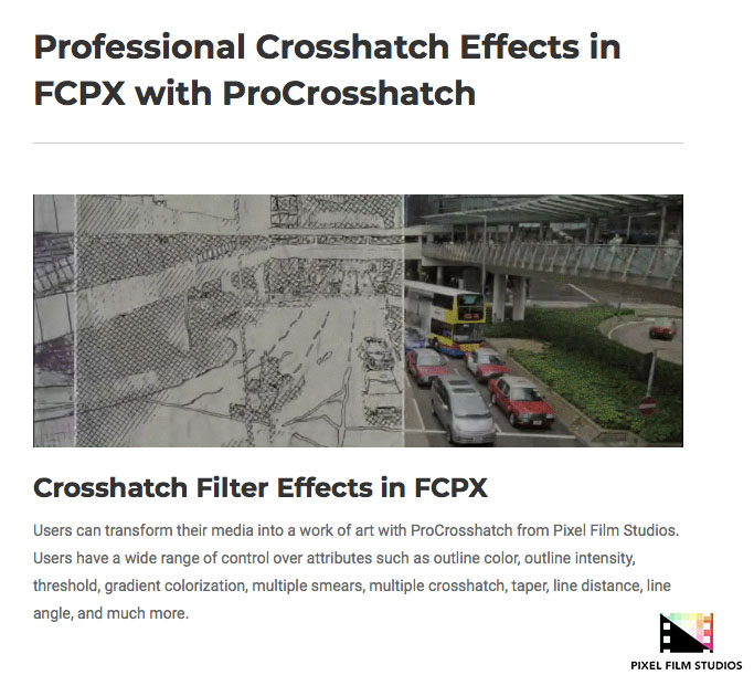 Pixel Film Studios - ProCrosshatch - FCPX Plugins
