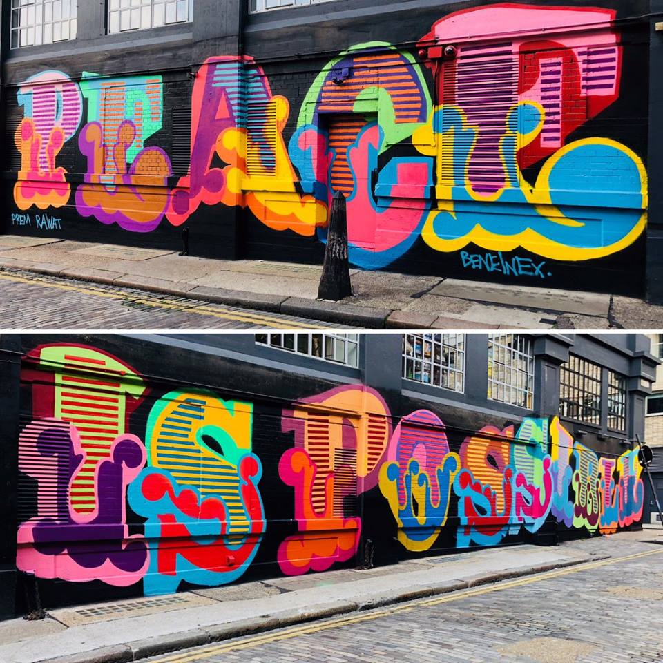 Acclaimed UK street artist Ben Eine partnered with Prem Rawat to make a powerful statement that “Peace is Possible” with a mural along a highly visited section of Ebor Street.