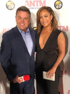 Scott with Carrie Ann Inaba, a dancer, choreographer, television dance competition judge, actress, game show host, and singer. She is best known for her work on ABC TV's Dancing with the Stars.