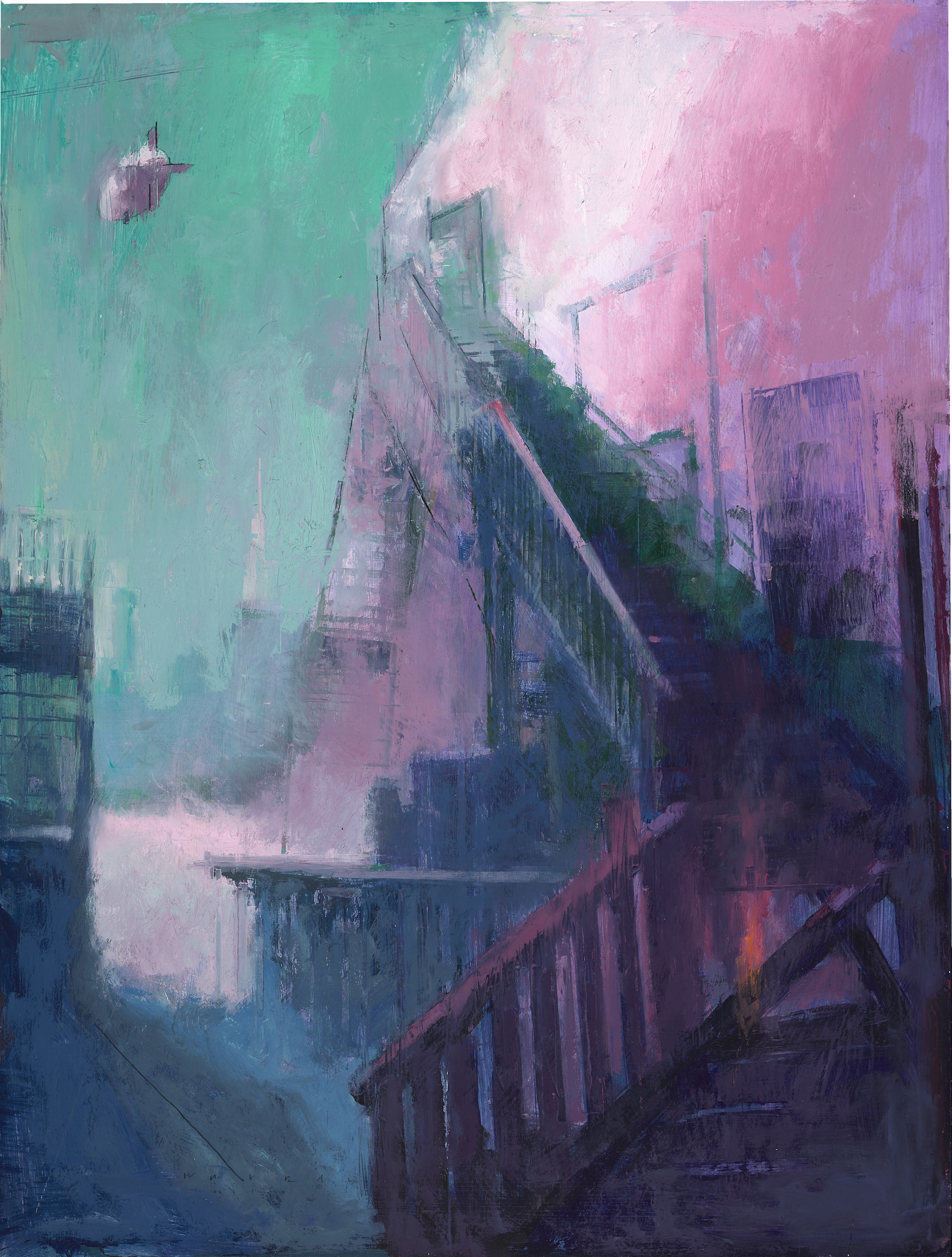 "Passing Over Chinatown" by William Wray, featured in the California Art Club's 107th Annual Gold Medal Exhibition